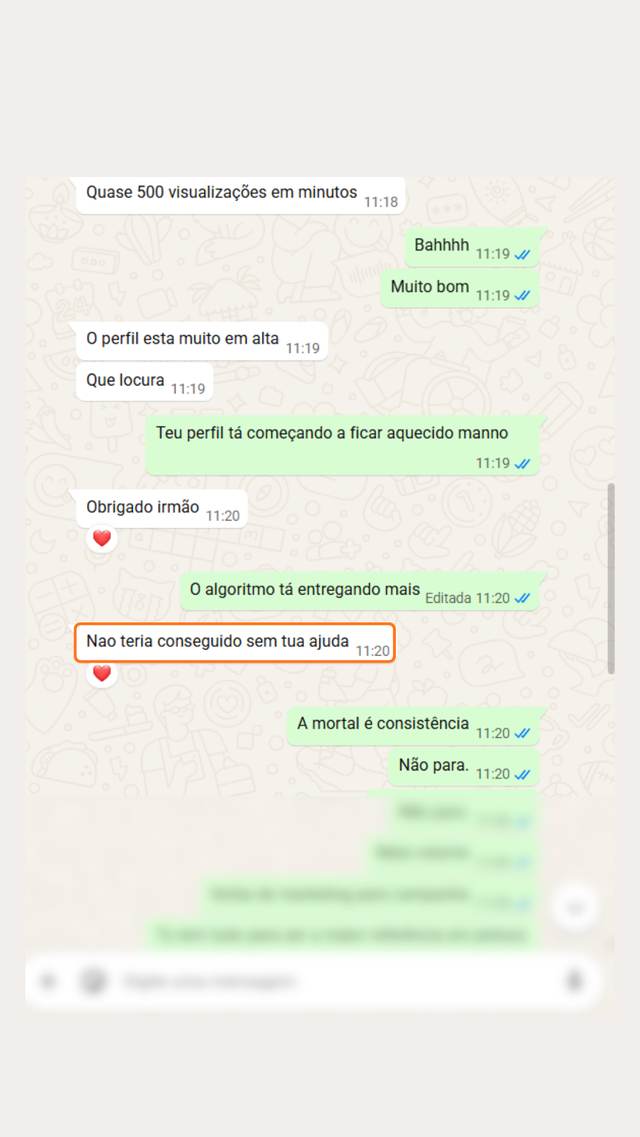 Print de conversa de cliente com resultado obtido pela Vision