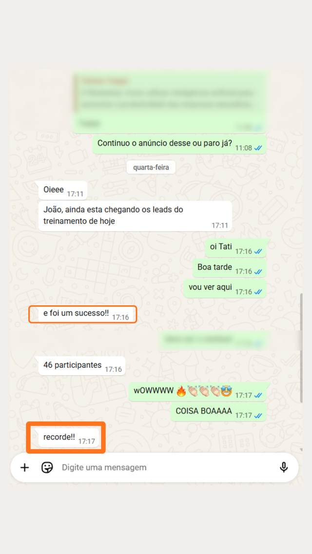 Print de conversa de cliente com resultado obtido pela Vision