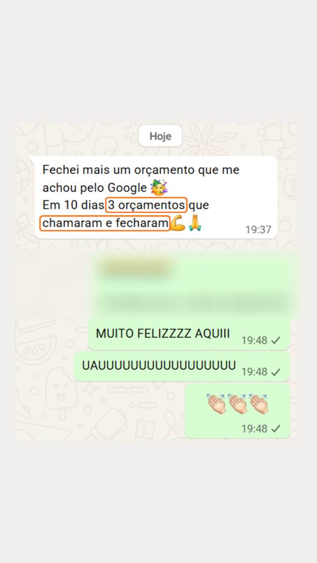 Print de conversa de cliente com resultado obtido pela Vision